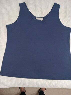 Chico's Navy Scoop Neck Tank Top Size 3 or XL Excellent